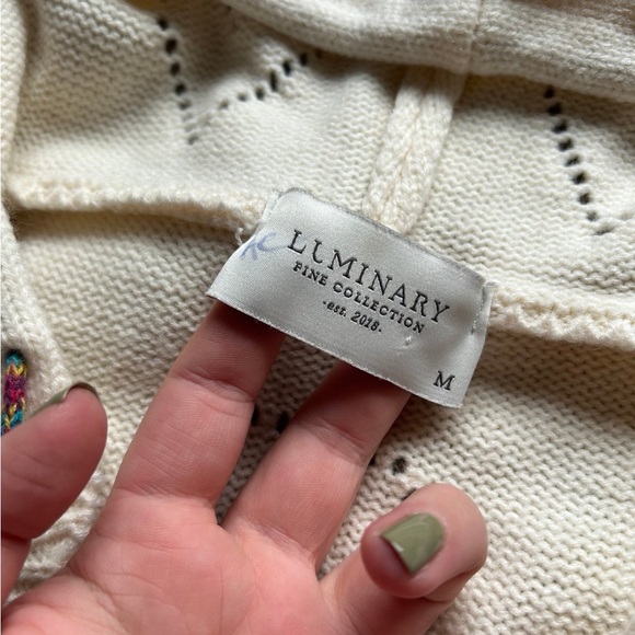 Luminary Lifestyle | Hooded Knit Rainbow Meara Heart Sweater - Picture 5 of 8